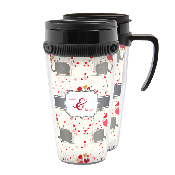 Custom Elephants in Love Acrylic Travel Mug (Personalized)