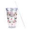 Elephants in Love Acrylic Tumbler - Full Print - Front straw out