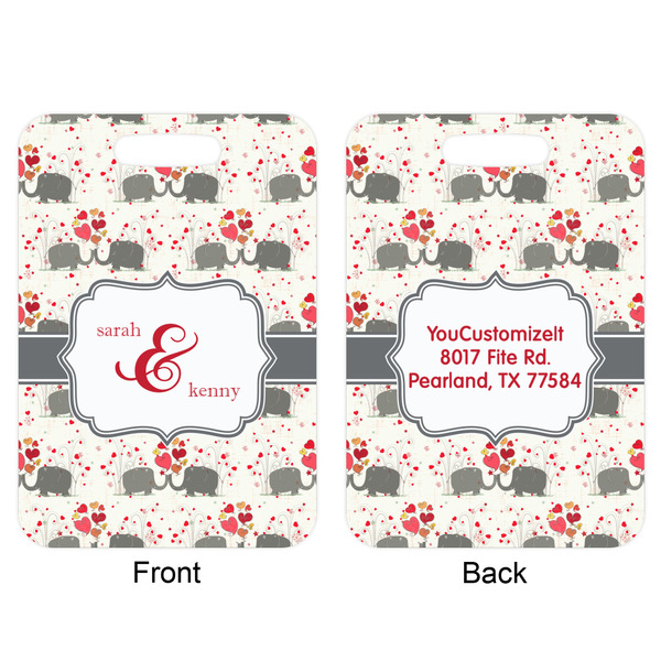 Elephants in Love Aluminum Luggage Tag (Front + Back)