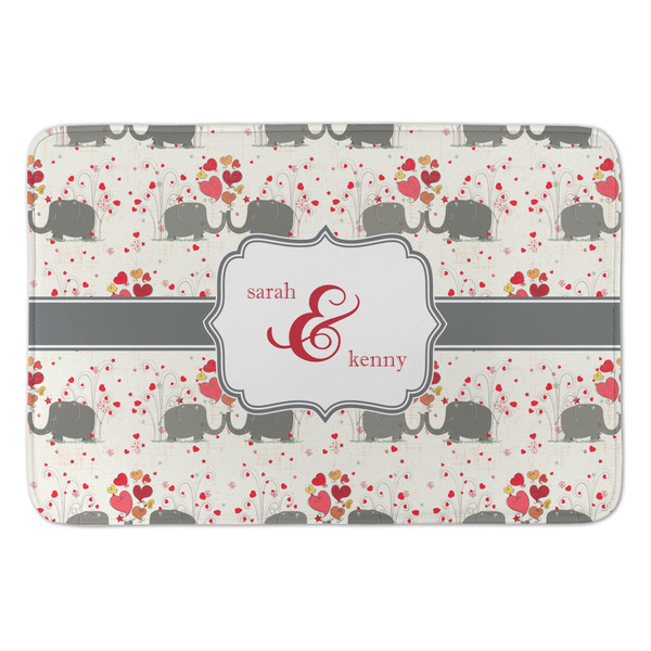 Custom Elephants in Love Anti-Fatigue Kitchen Mat (Personalized)