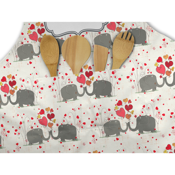 Elephants in Love Apron - Pocket Detail with Props
