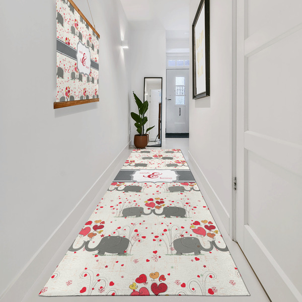 Elephants in Love Area Rug Sizes - In Context (vertical)