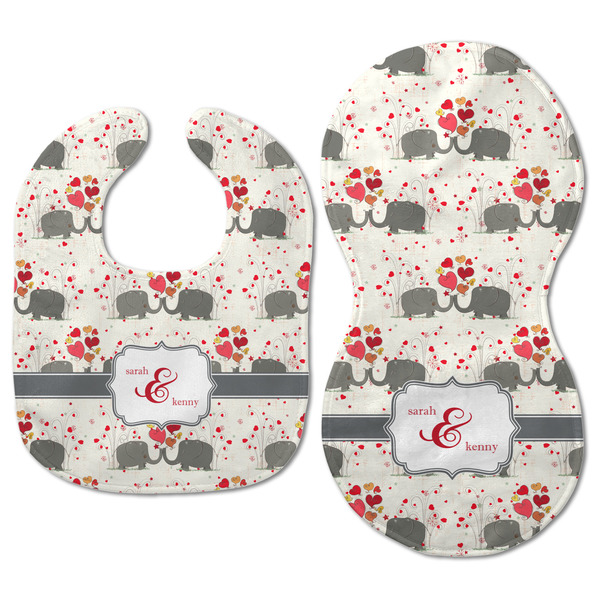 Elephants in Love Baby Bib & Burp Set - Approval (new bib & burp)
