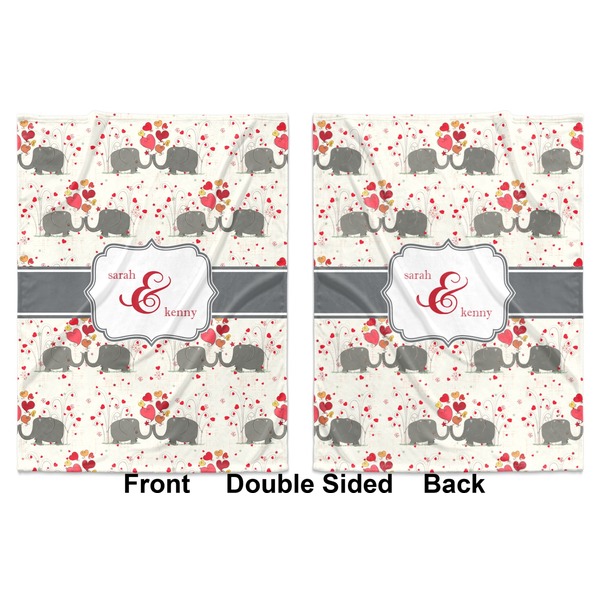 Elephants in Love Baby Blanket (Double Sided - Printed Front and Back)