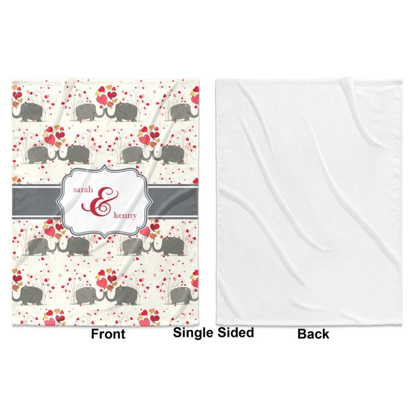 Elephants in Love Baby Blanket (Single Side - Printed Front, White Back)