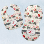 Elephants in Love Baby Bib & Burp Set w/ Couple's Names