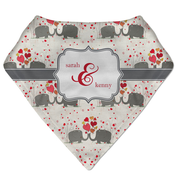 Custom Elephants in Love Bandana Bib (Personalized)