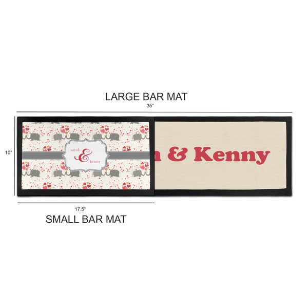 Elephants in Love Bar Mats - Sizing Chart