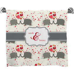 Elephants in Love Bath Towel (Personalized)