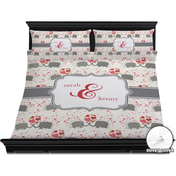 Elephants in Love Bedding Set (King) - Duvet