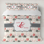 Elephants in Love Duvet Cover Set - King (Personalized)