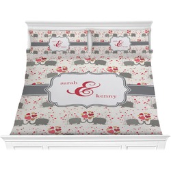 Elephants in Love Comforter Set - King (Personalized)