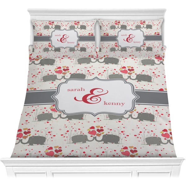 Custom Elephants in Love Comforters (Personalized)