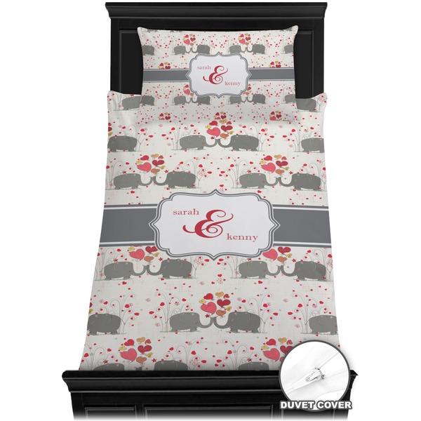 Elephants in Love Bedding Set (Twin) - Duvet