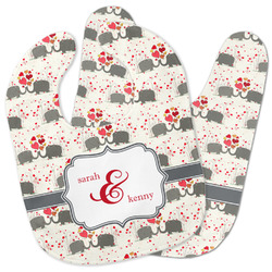 Elephants in Love Baby Bib w/ Couple's Names