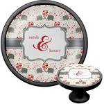 Elephants in Love Cabinet Knob (Black) (Personalized)