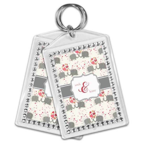 Elephants in Love Bling Keychain - MAIN