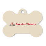 Elephants in Love Bone Shaped Dog ID Tag (Personalized)