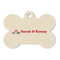 Elephants in Love Bone Shaped Dog ID Tag - Large - Front