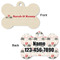 Elephants in Love Bone Shaped Dog Tag - Front & Back