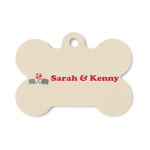 Elephants in Love Bone Shaped Dog ID Tag - Small (Personalized)