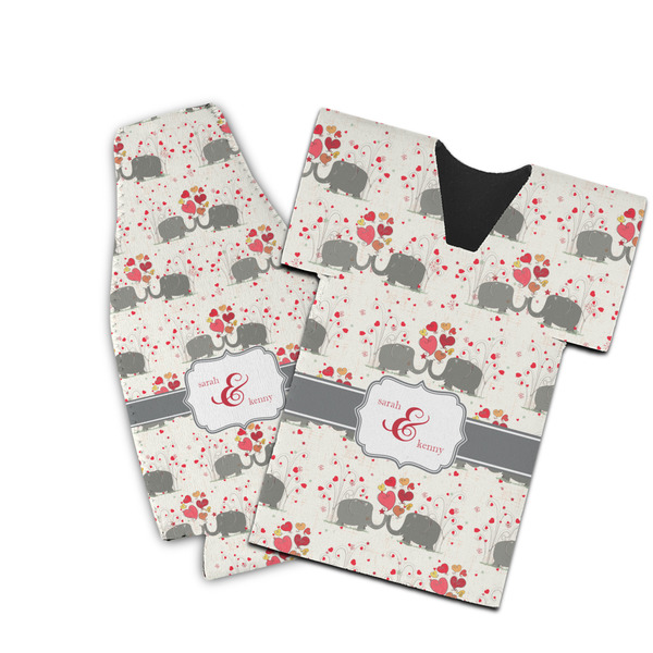 Custom Elephants in Love Bottle Cooler (Personalized)