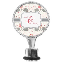 Elephants in Love Wine Bottle Stopper (Personalized)