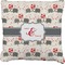 Elephants in Love Faux-Linen Throw Pillow 16" (Personalized)