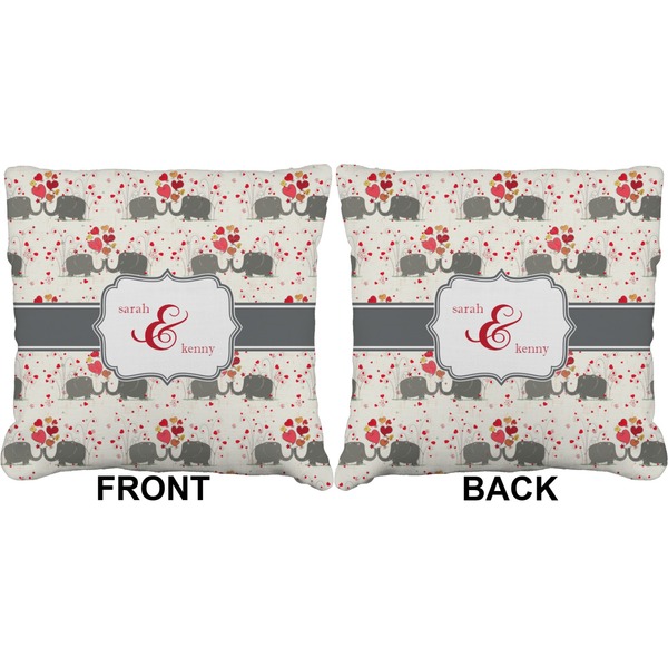 Elephants in Love Burlap Pillow Approval