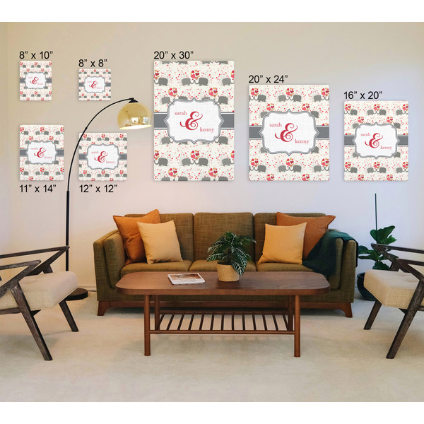 Elephants in Love Canvas Prints - Multiple Sizes
