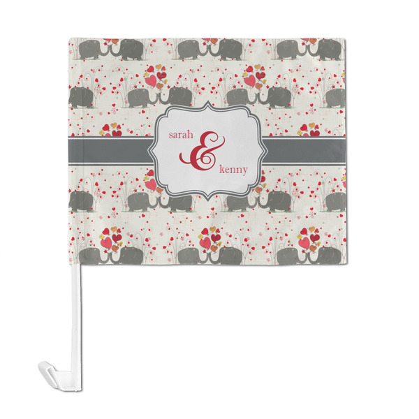 Elephants in Love Car Flag - Large - FRONT