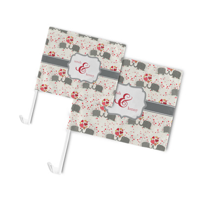 Elephants in Love Car Flag (Personalized)
