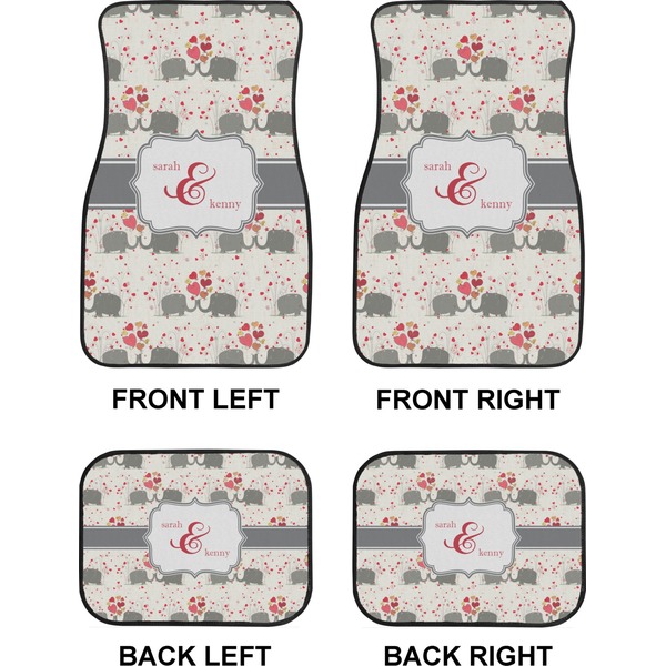 Elephants in Love Car Floor Mats Set (2F + 2B)