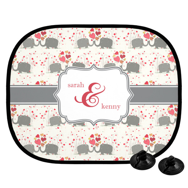 Custom Elephants in Love Car Side Window Sun Shade (Personalized)