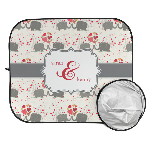 Elephants in Love Car Sun Shades - FOLDED & UNFOLDED