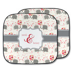 Elephants in Love Car Sun Shade - Two Piece (Personalized)