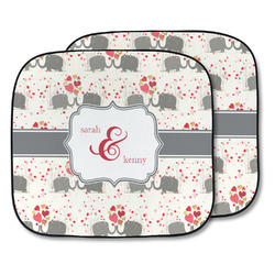 Elephants in Love Car Sun Shade - Two Piece (Personalized)