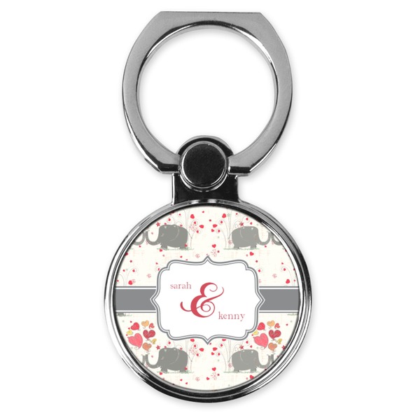 Custom Elephants in Love Cell Phone Ring Stand & Holder (Personalized)