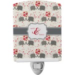 Elephants in Love Ceramic Night Light (Personalized)