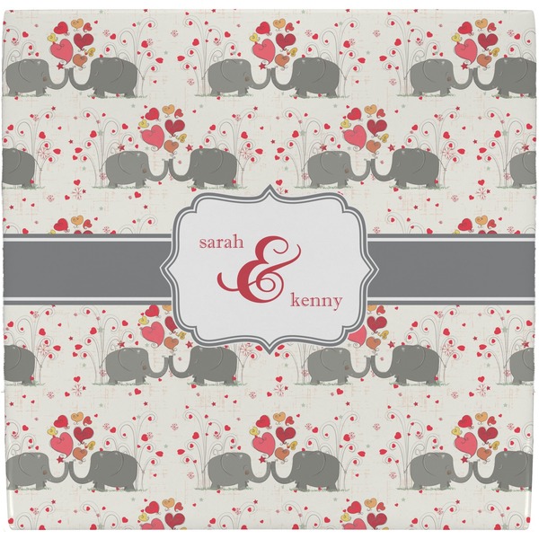 Custom Elephants in Love Ceramic Tile Hot Pad (Personalized)