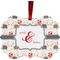 Elephants in Love Christmas Ornament (Front View)