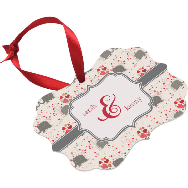 Elephants in Love Christmas Ornament