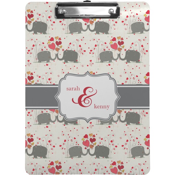Custom Elephants in Love Clipboard (Letter Size) (Personalized)