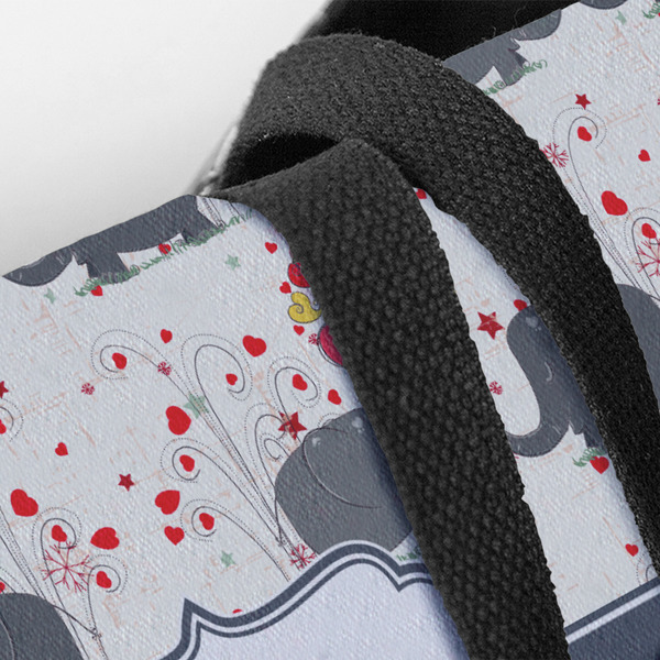 Elephants in Love Closeup of Tote w/Black Handles