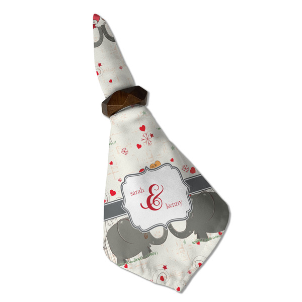 Elephants in Love Cloth Napkins - Personalized Dinner (Folded in Ring) (MAIN)