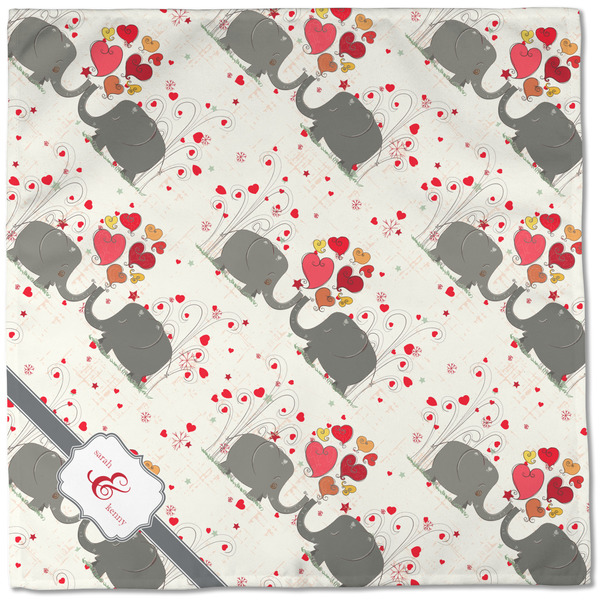 Elephants in Love Cloth Napkins - Personalized Dinner (Full Open)