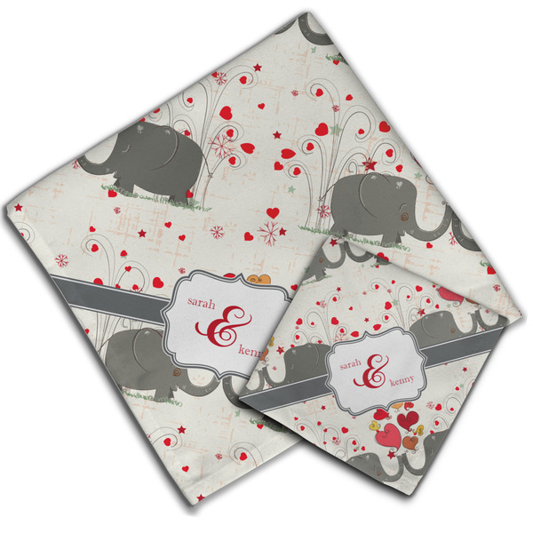 Elephants in Love Cloth Napkins - Personalized Lunch & Dinner (PARENT MAIN)
