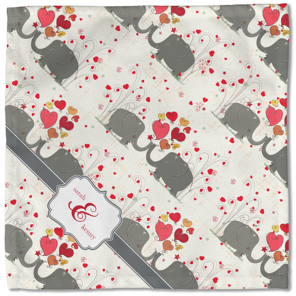 Elephants in Love Cloth Napkins - Personalized Lunch (Single Full Open)