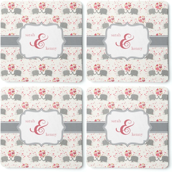 Elephants in Love Coaster Rubber Back - Apvl