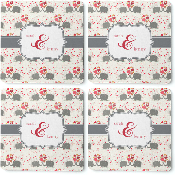 Elephants in Love Coaster Rubber Back - Apvl
